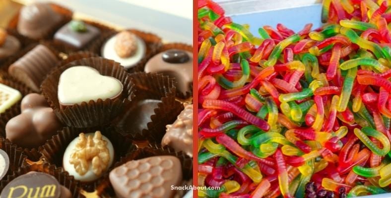 is gummy candy healthier than chocolate